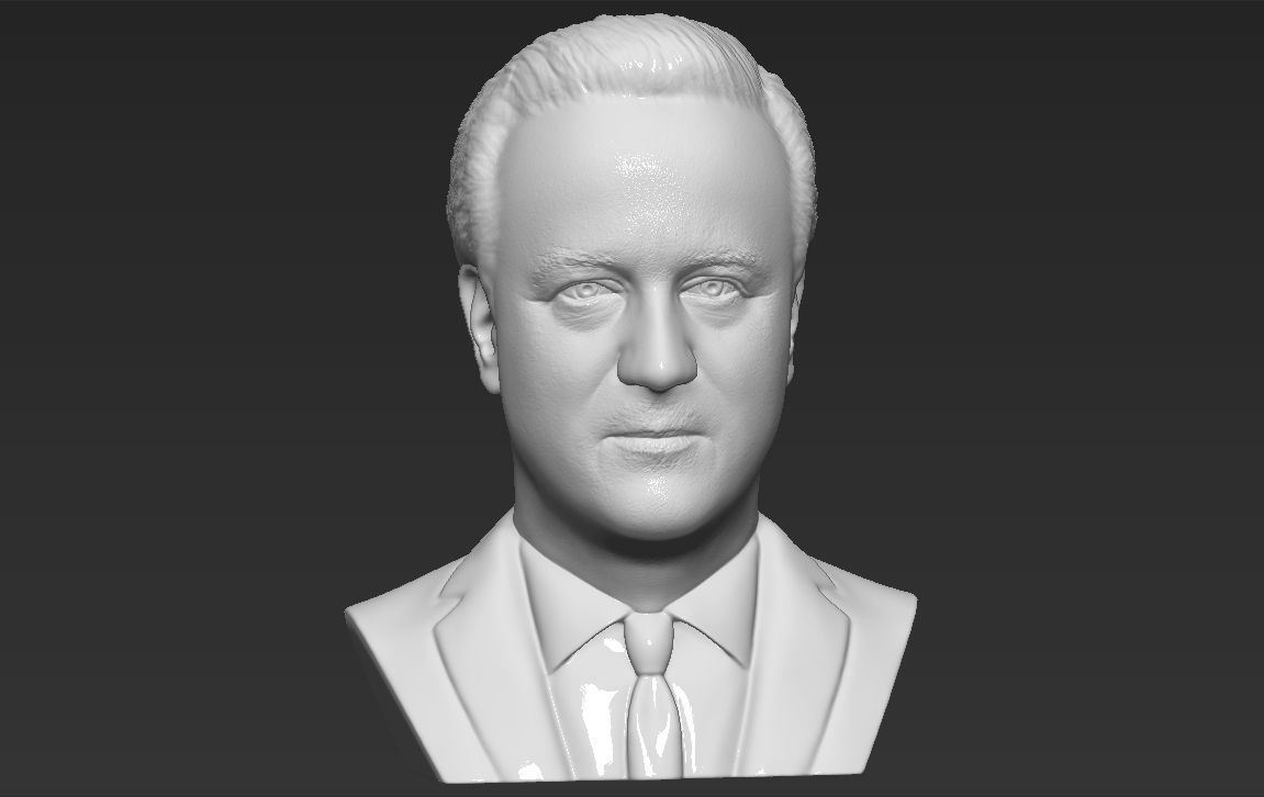 David Cameron bust 3D printing ready stl obj formats 3D print model_17