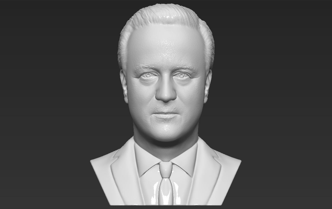 David Cameron bust 3D printing ready stl obj formats 3D print model_5