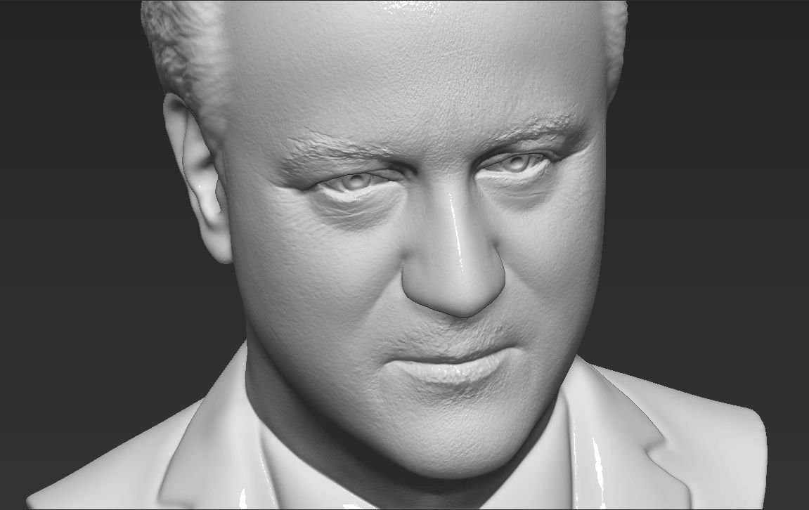 David Cameron bust 3D printing ready stl obj formats 3D print model_26