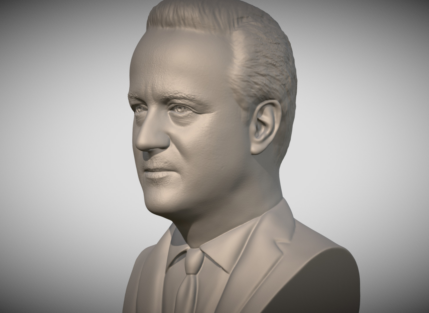 David Cameron bust 3D printing ready stl obj formats 3D print model_4