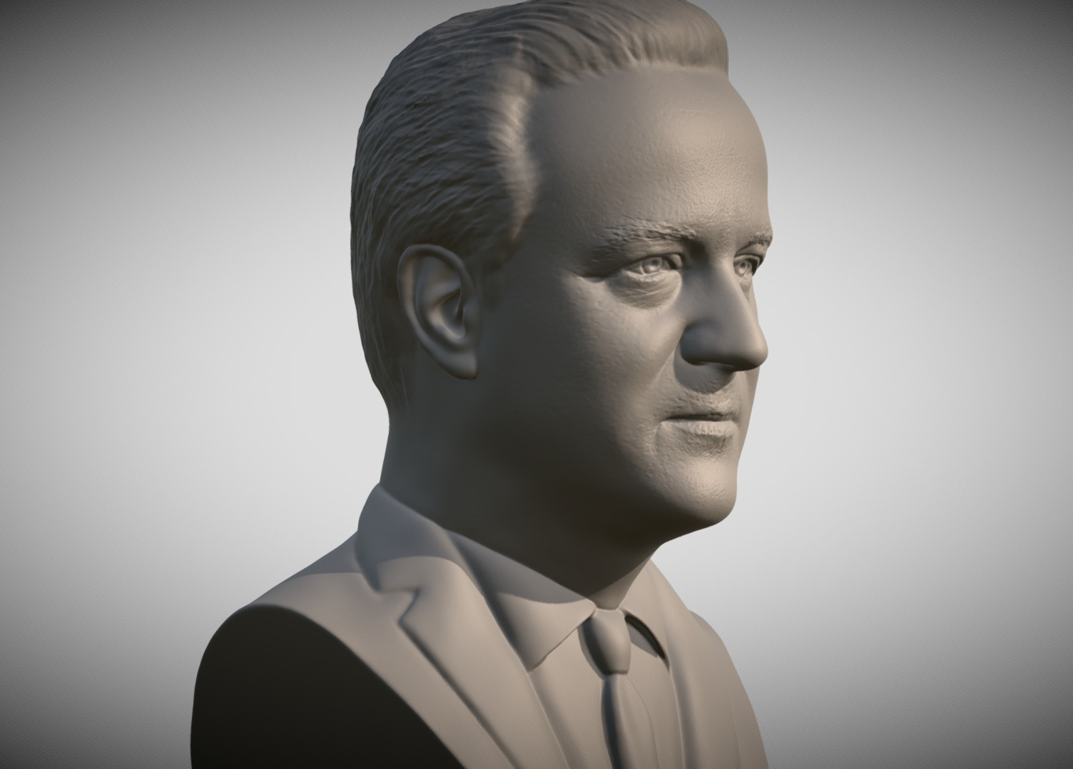 David Cameron bust 3D printing ready stl obj formats 3D print model_3