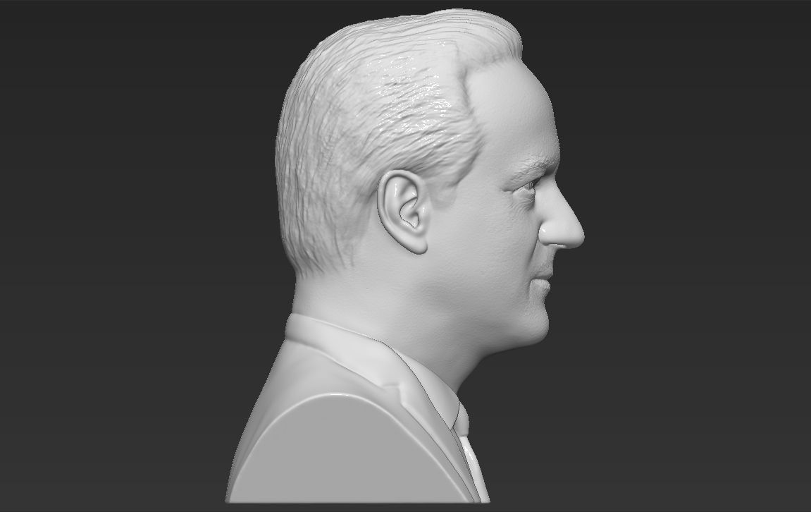 David Cameron bust 3D printing ready stl obj formats 3D print model_14