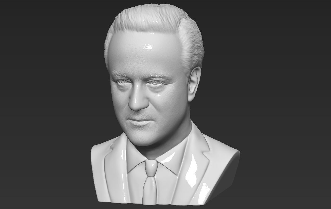 David Cameron bust 3D printing ready stl obj formats 3D print model_19