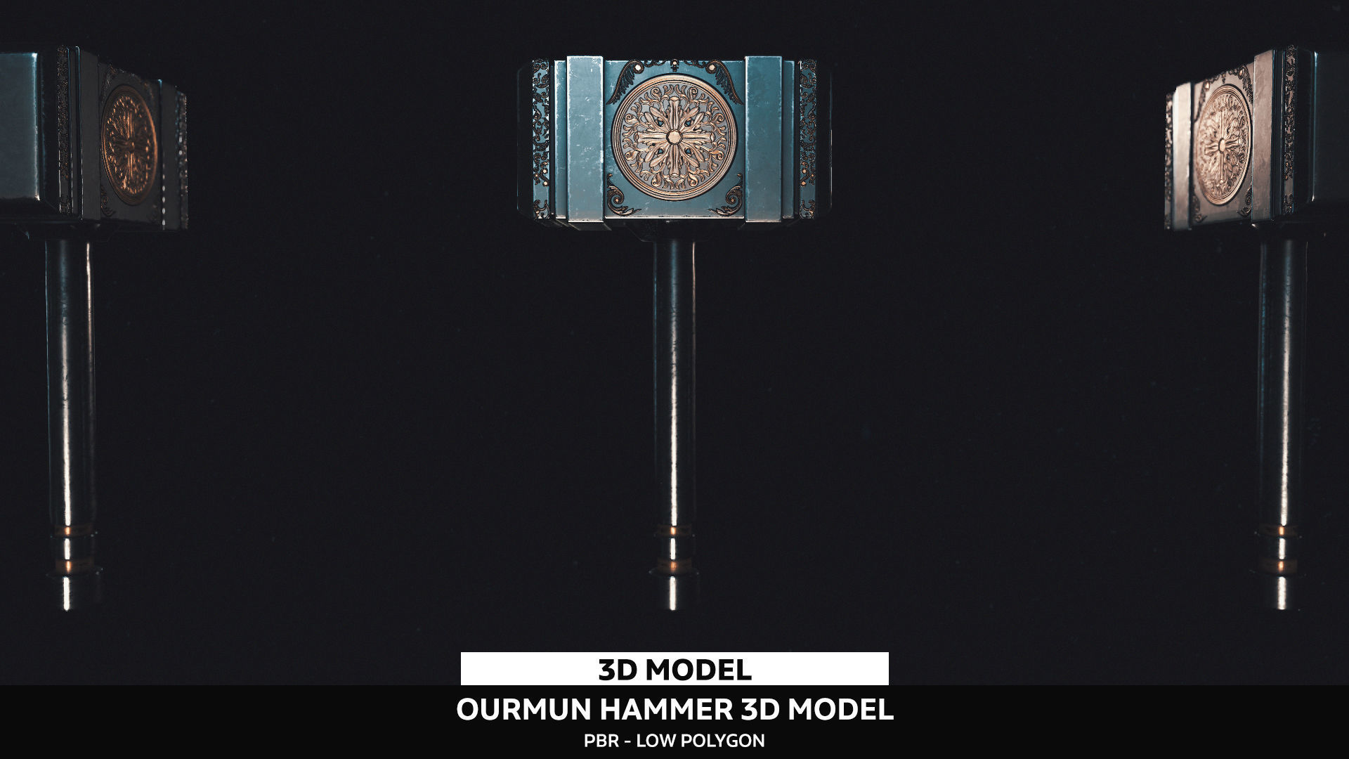 Ourmon Hammer - Low Polygon - PBR Low-poly 3D model_1