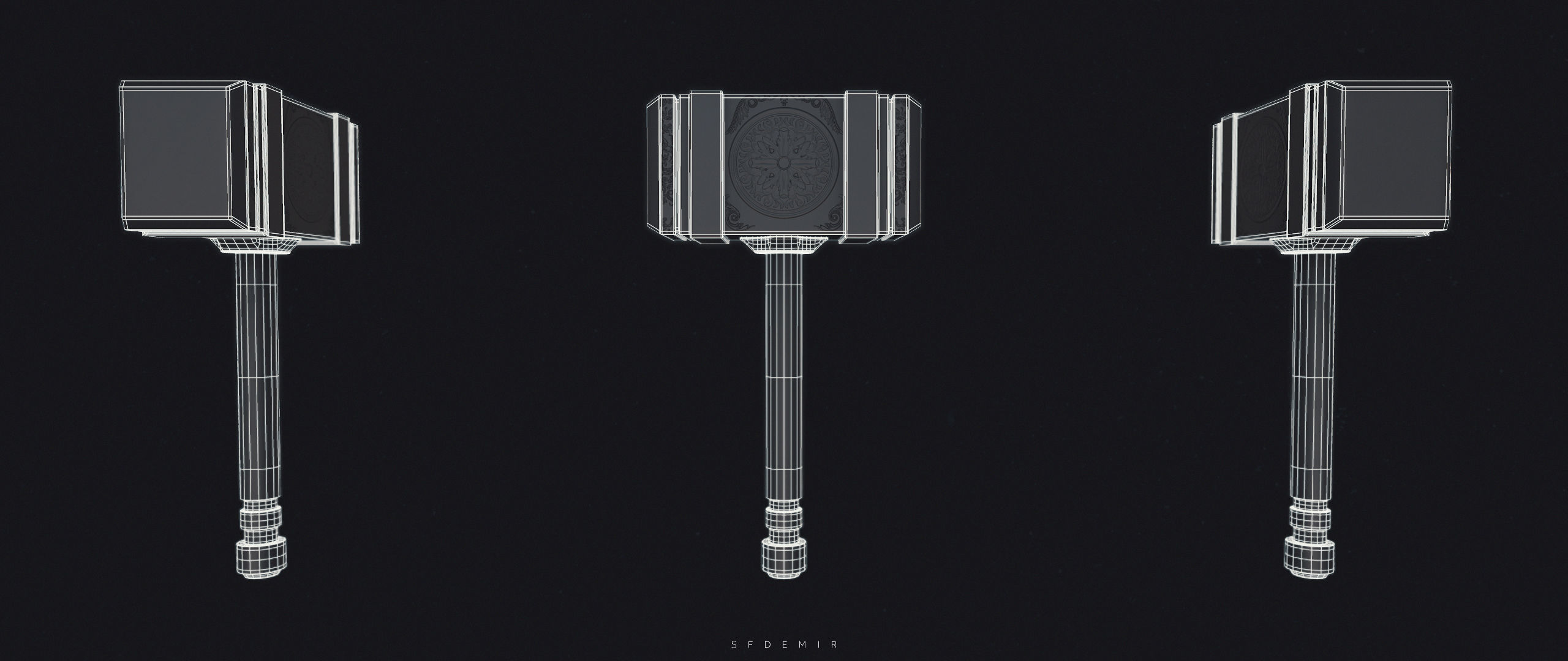 Ourmon Hammer - Low Polygon - PBR Low-poly 3D model_5