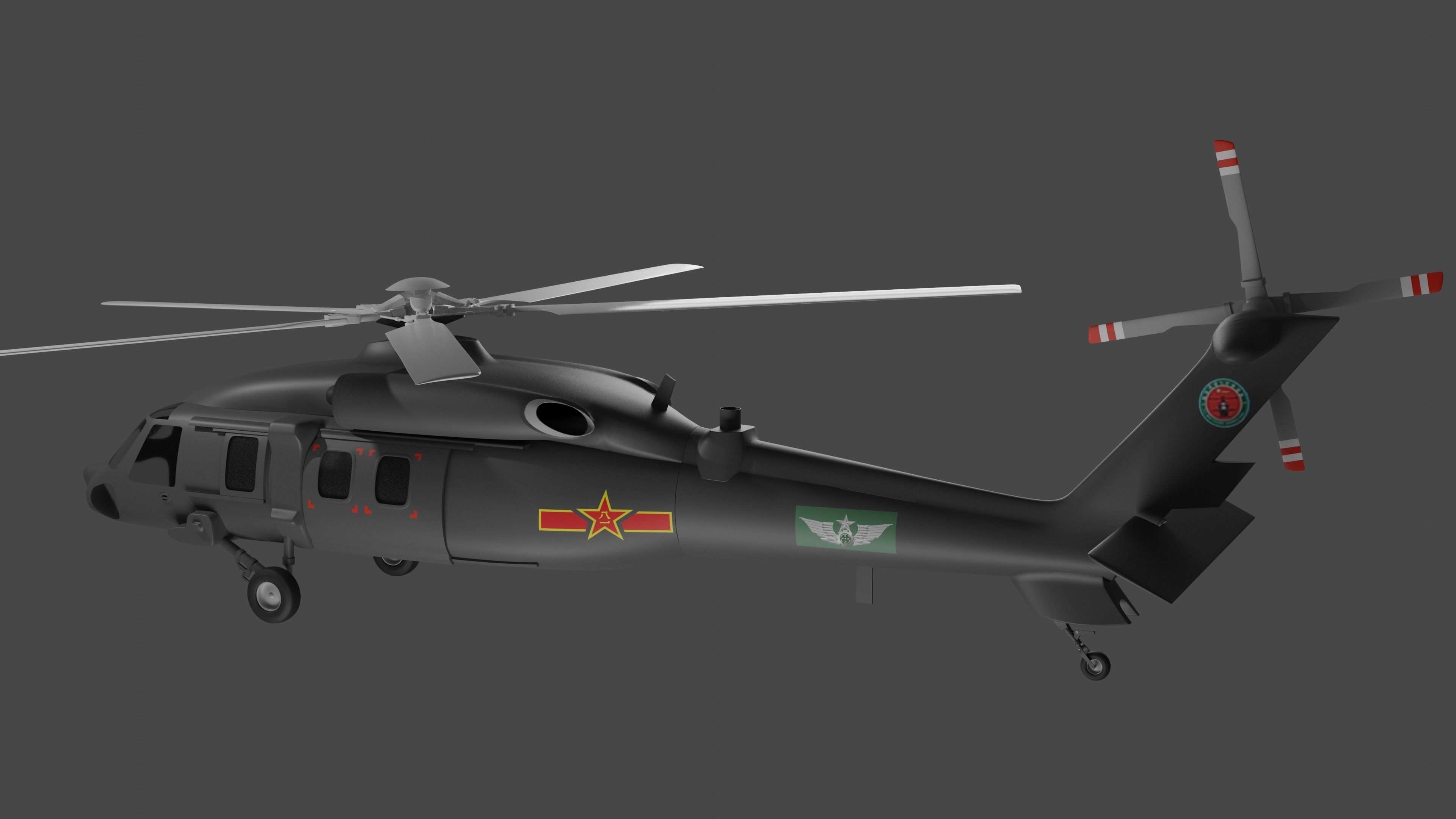 Harbin Z-20 - THE CHINESE BLACK HAWK - 3D model_4