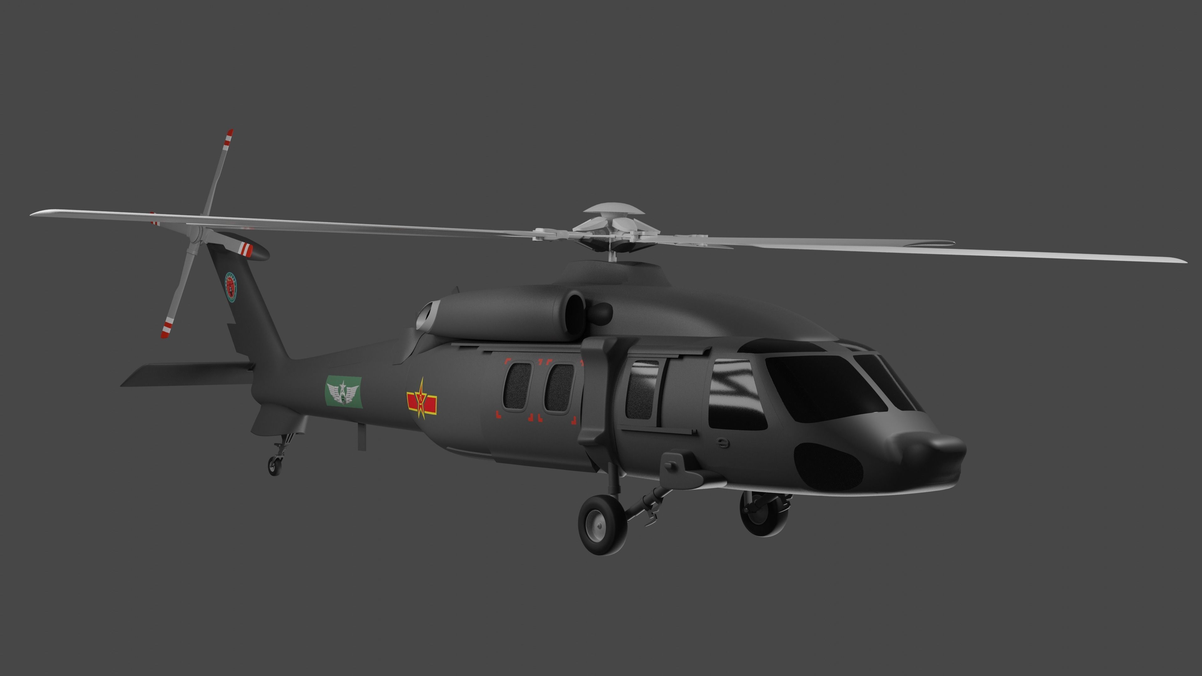 Harbin Z-20 - THE CHINESE BLACK HAWK - 3D model_3