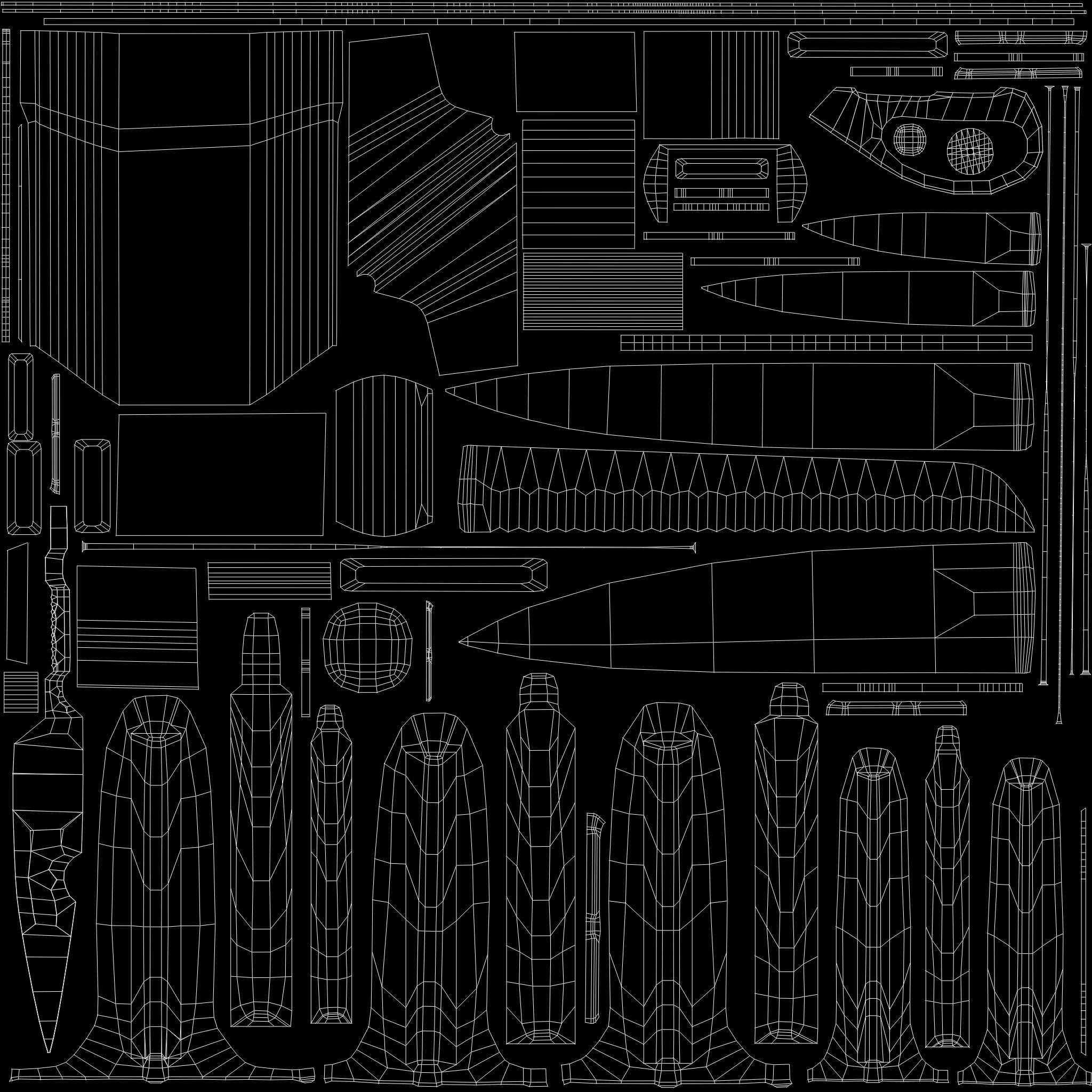 Kitchen knife set Free low-poly 3D model_4