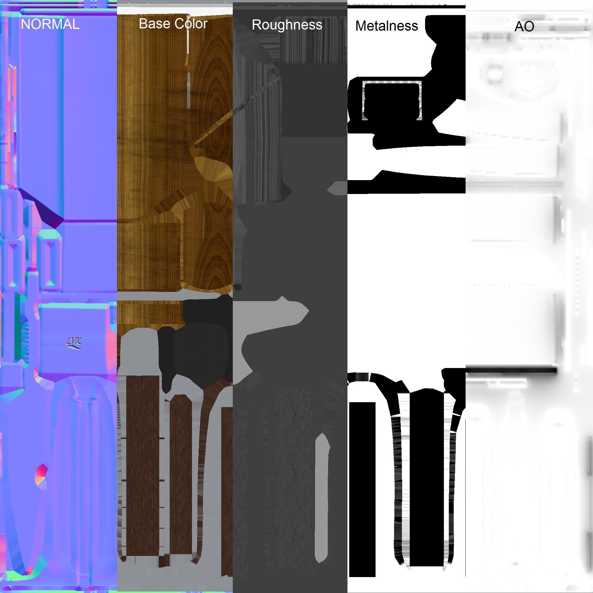 Kitchen knife set Free low-poly 3D model_5