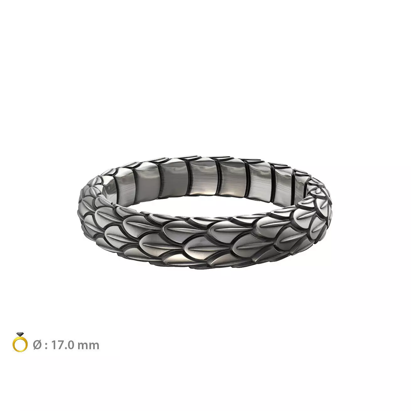 N024 Snake large texture ring 3D print model