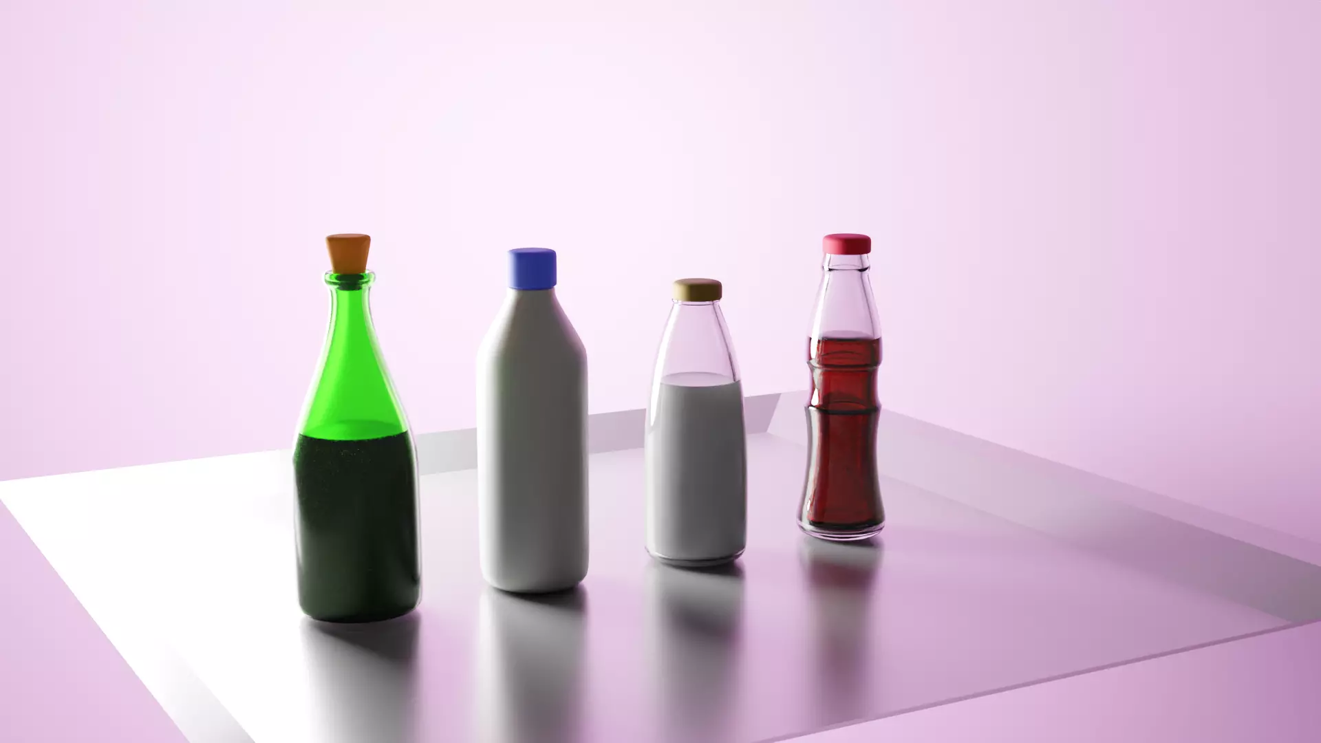 Bottles 3D different 3D model_0