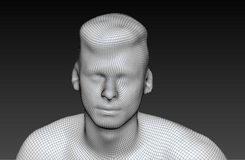 Shirtless man riding on a skateboard 191 Low-poly 3D model_4