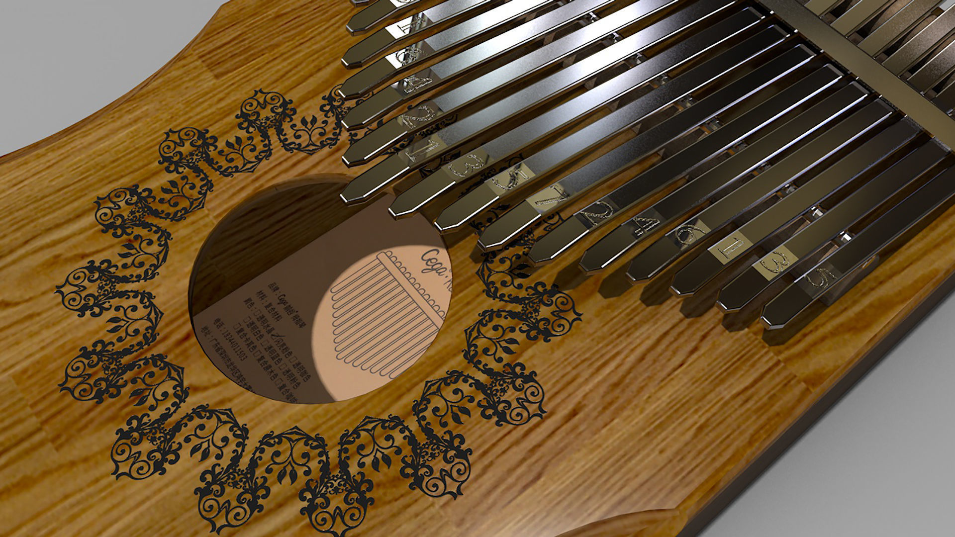 Kalimba Acoustic Piano 3D model_4