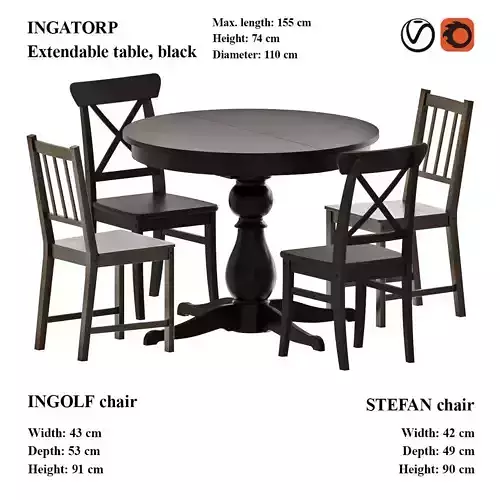 INGATORP Extendable table and chairs