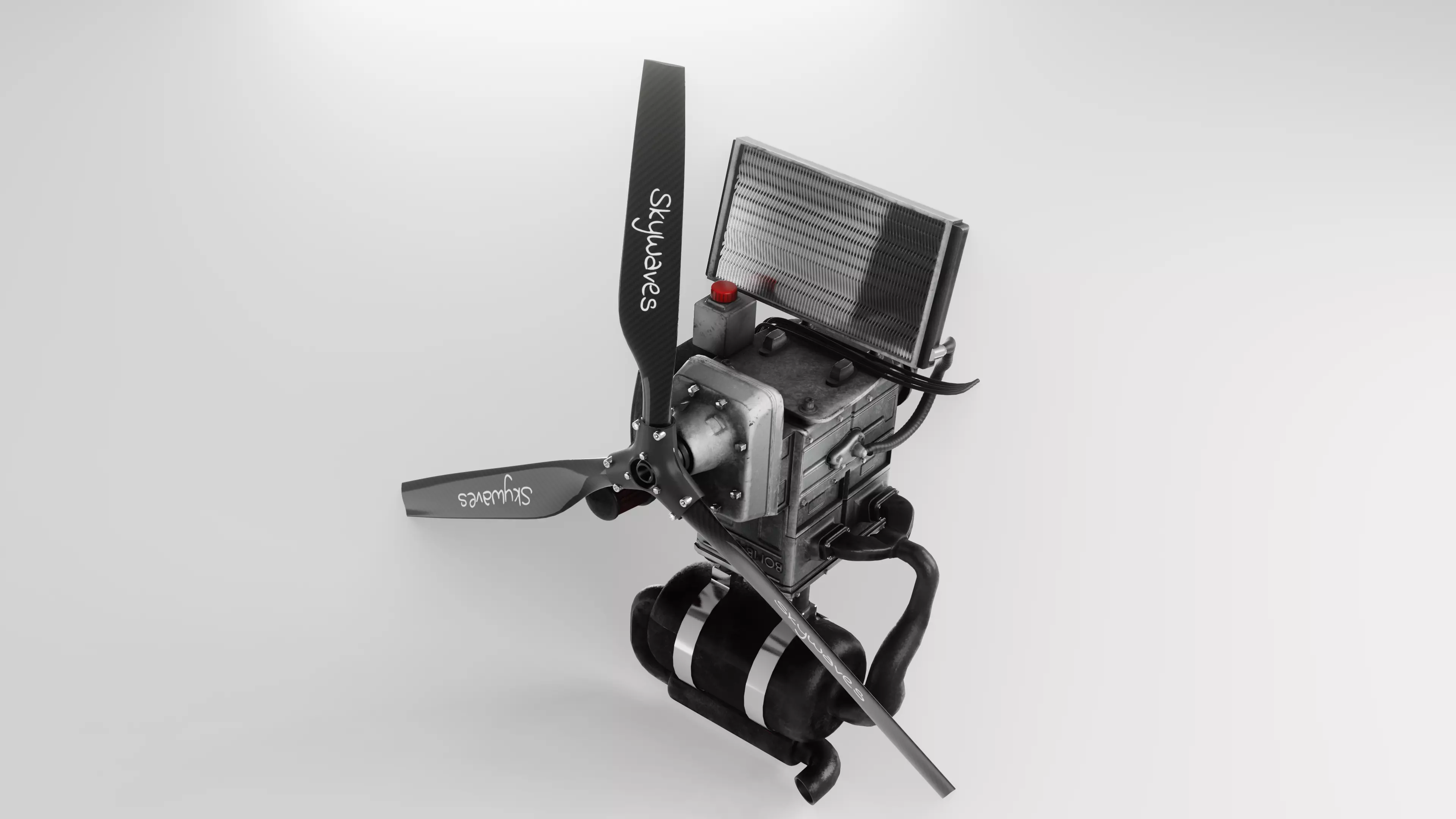 Light Aicraft Engine - Bombardier Rotax 582 Low-poly 3D model