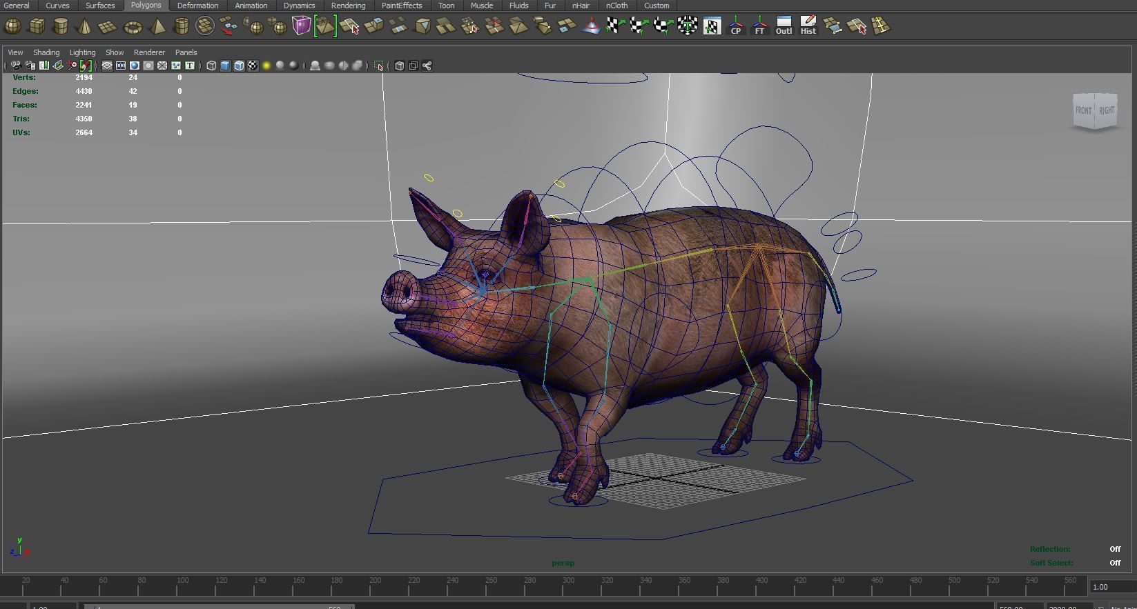 Pig Rigged  Animated 3D model Low-poly 3D model_18