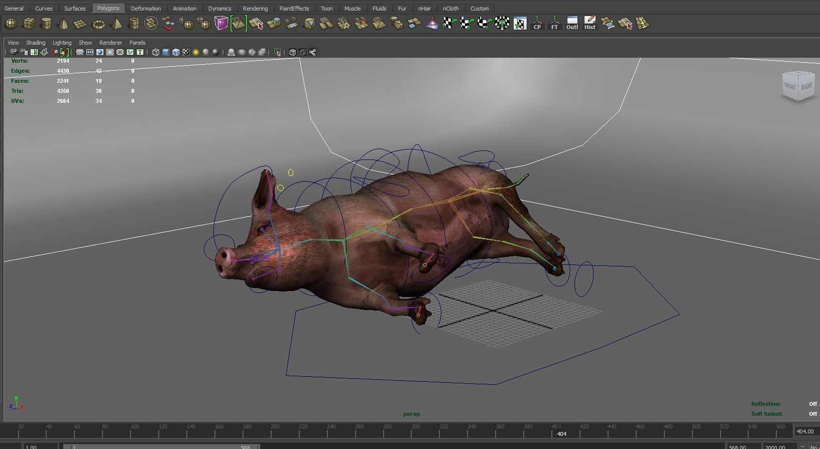 Pig Rigged  Animated 3D model Low-poly 3D model_20