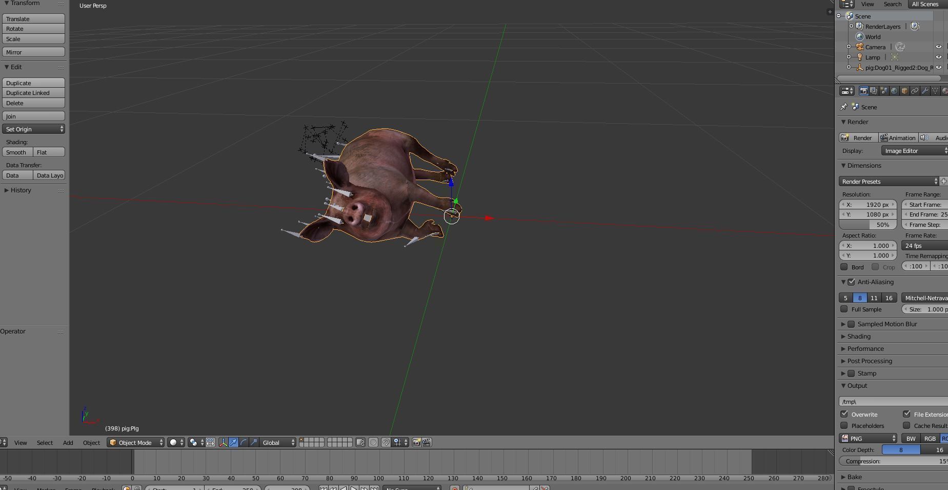 Pig Rigged  Animated 3D model Low-poly 3D model_16