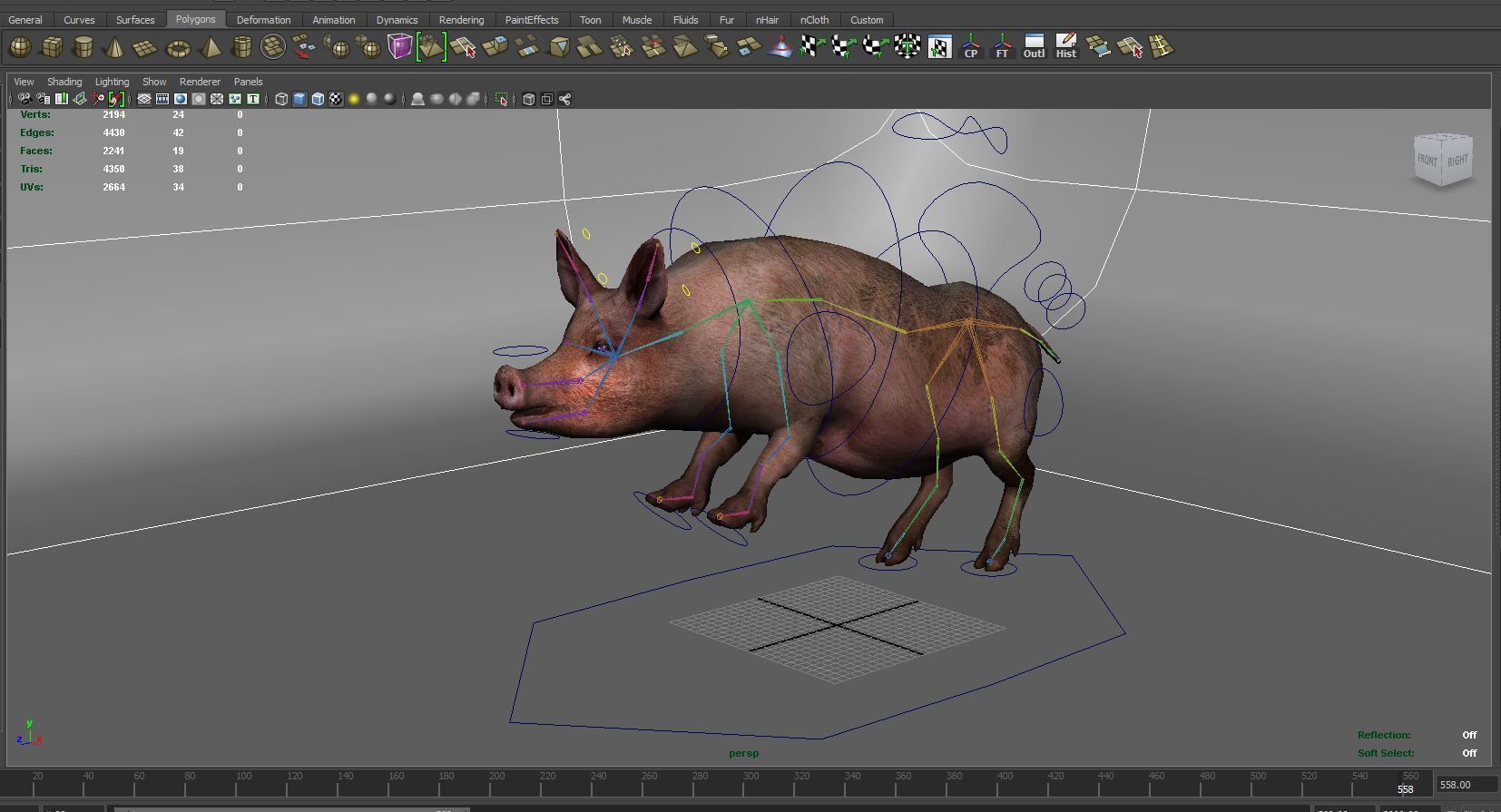 Pig Rigged  Animated 3D model Low-poly 3D model_19