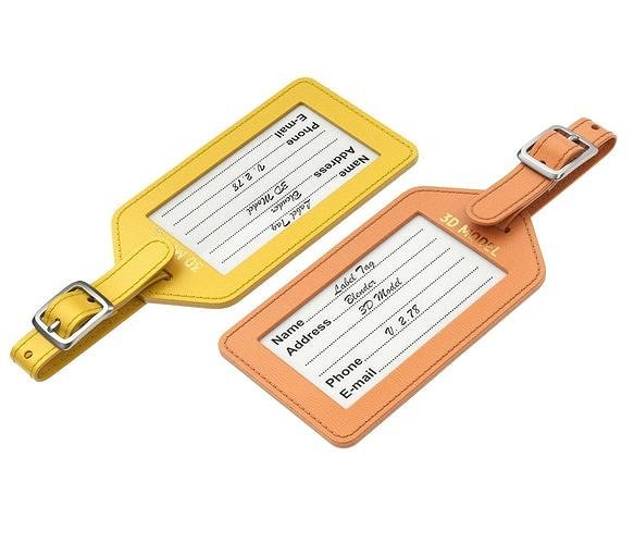 Leather Luggage Tag V2 3D model
