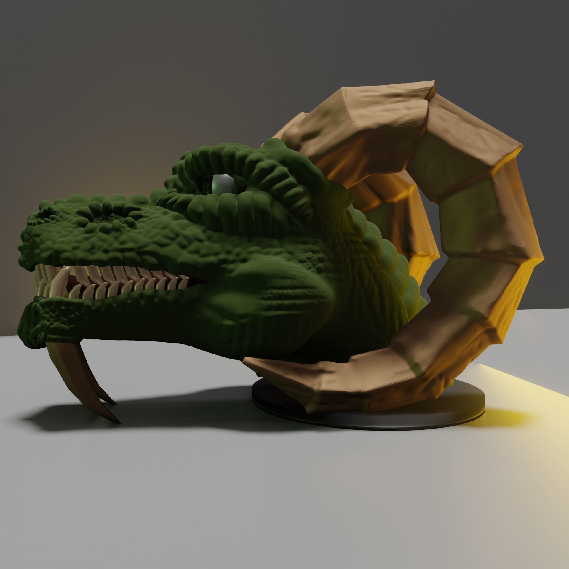Fantasy dragon head 3D print model_5