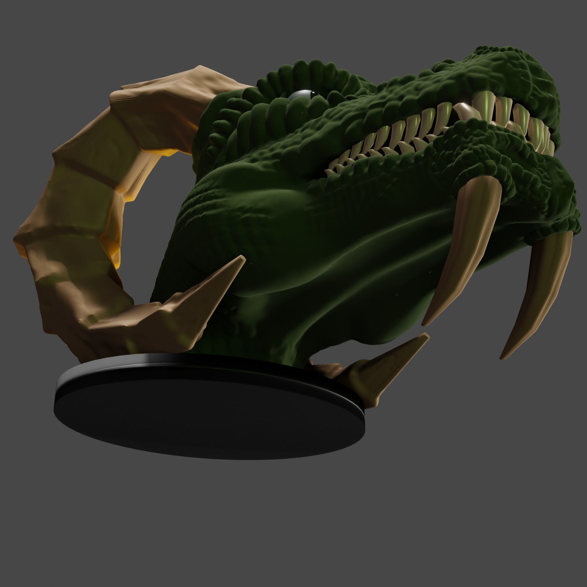 Fantasy dragon head 3D print model_4