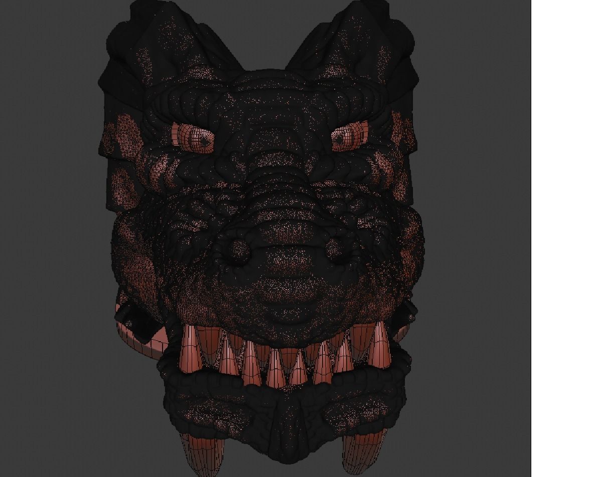 Fantasy dragon head 3D print model_6
