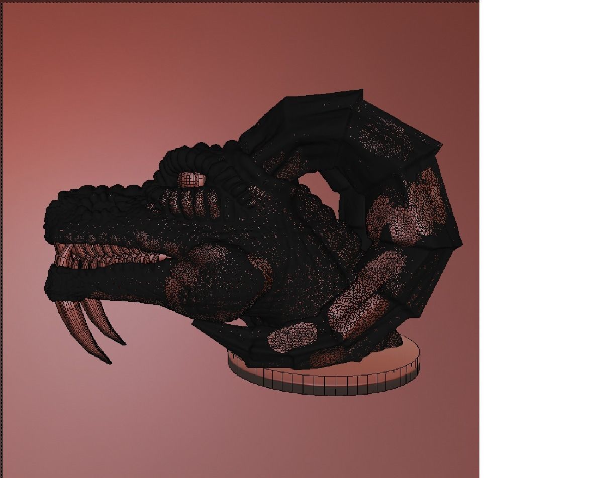 Fantasy dragon head 3D print model_7