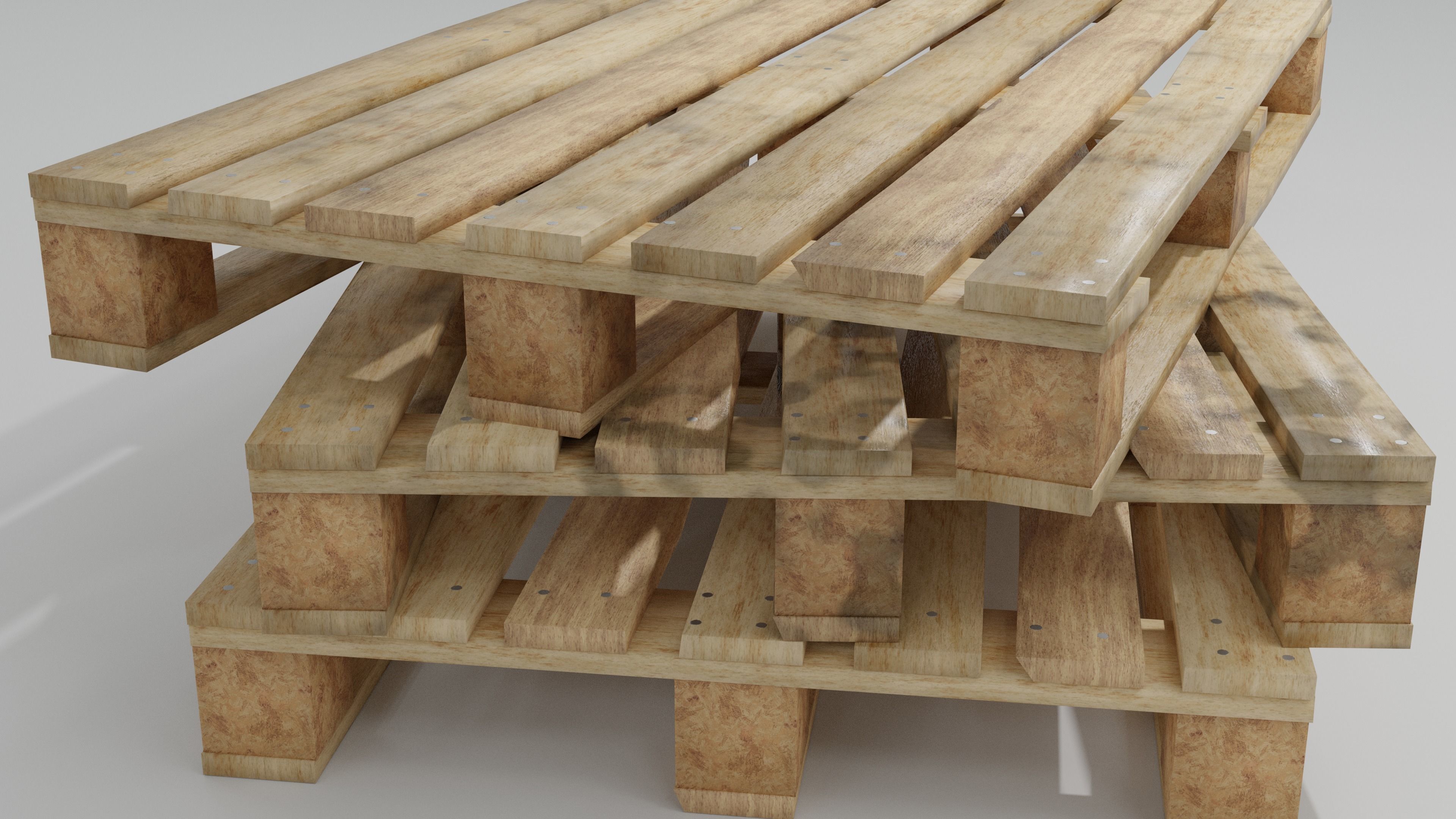 Wooden pallet low poly Free low-poly 3D model_3