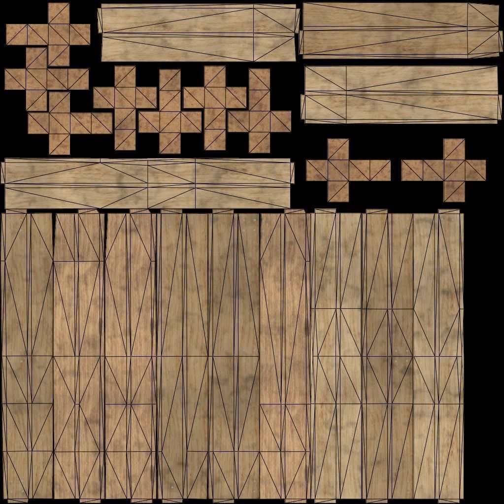 Wooden pallet low poly Free low-poly 3D model_7