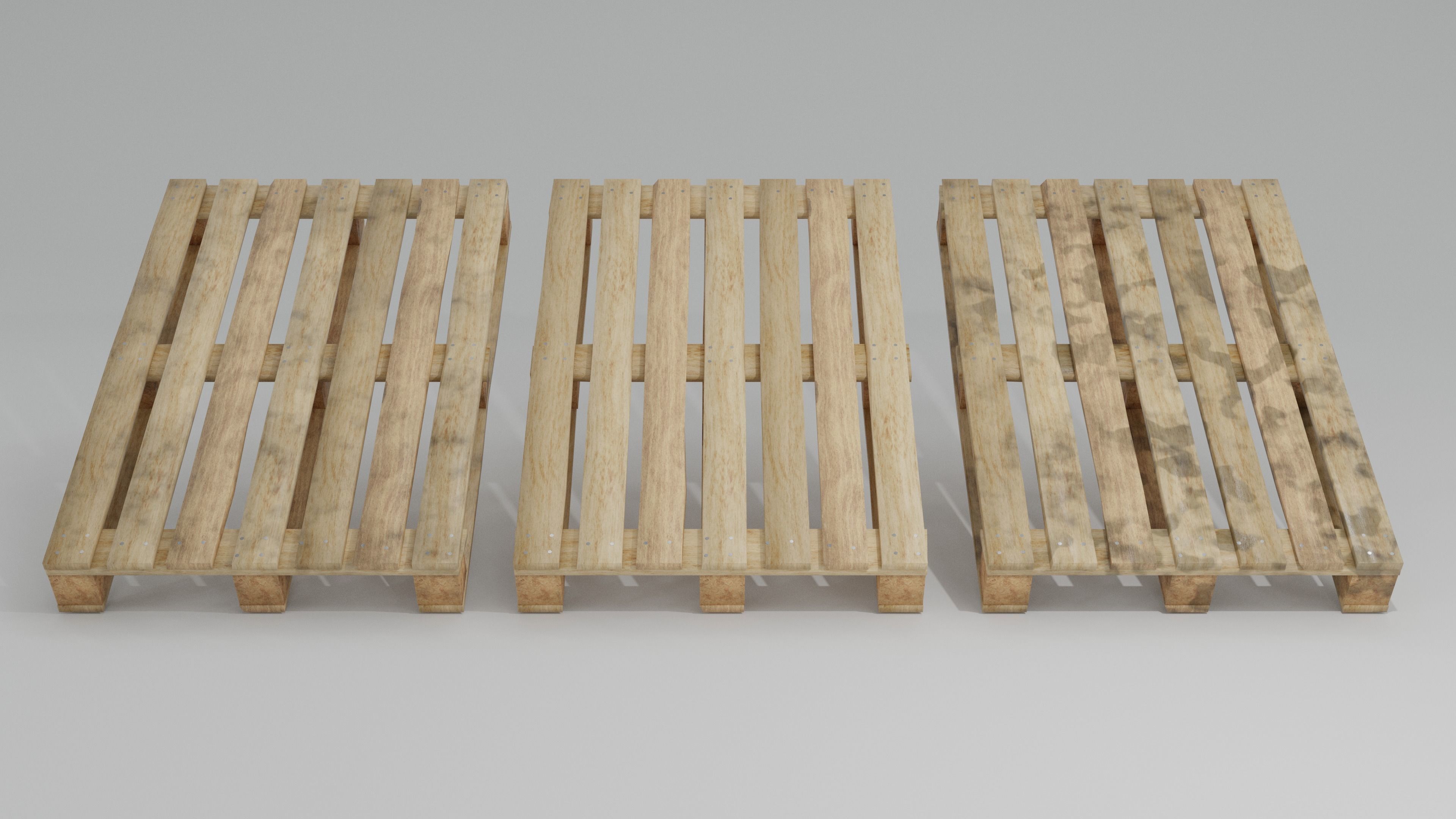 Wooden pallet low poly Free low-poly 3D model_4