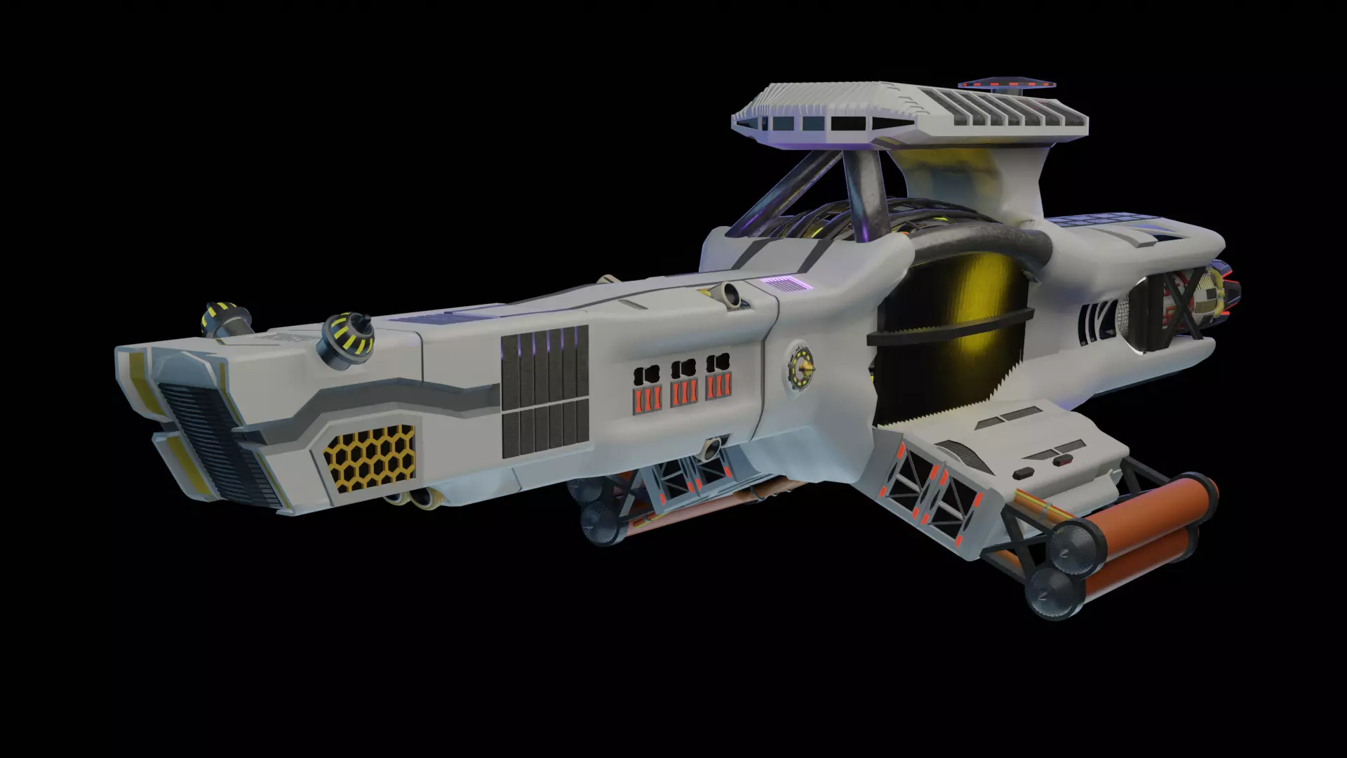 science spaceship 3D model_0