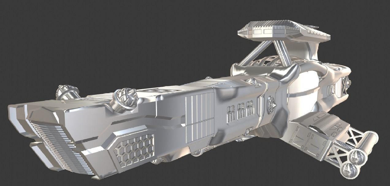 science spaceship 3D model_2