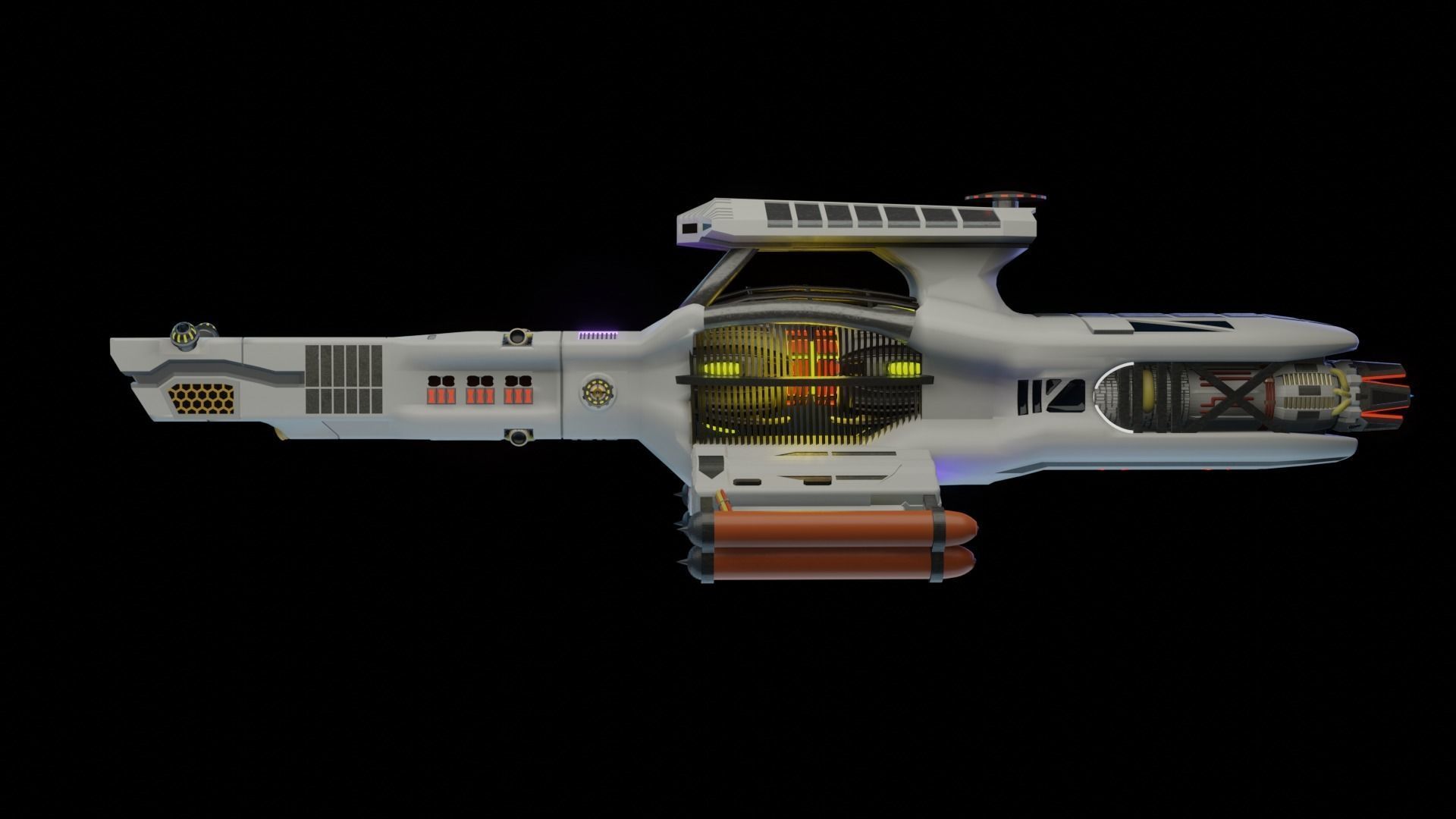 science spaceship 3D model_7