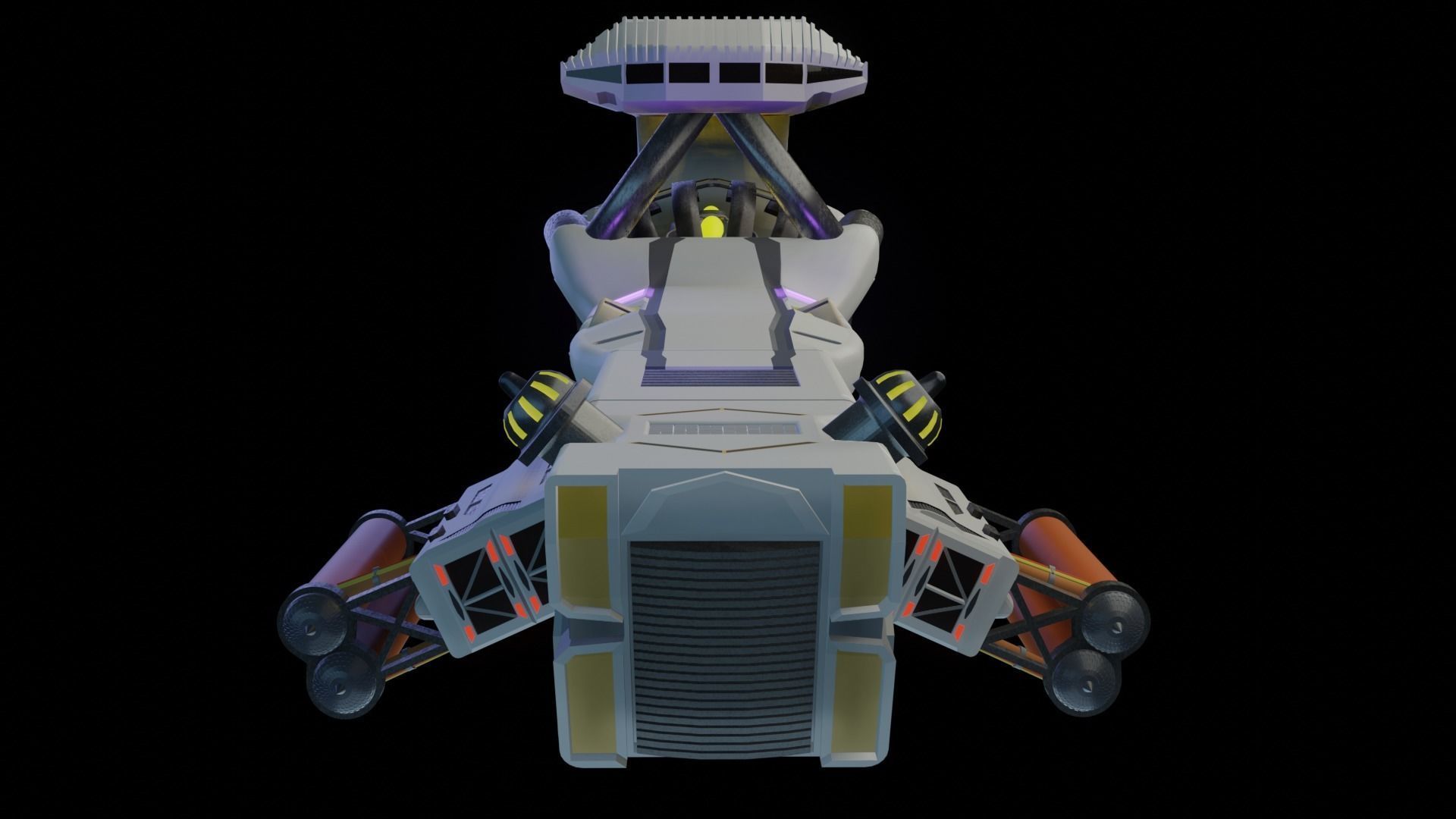science spaceship 3D model_8