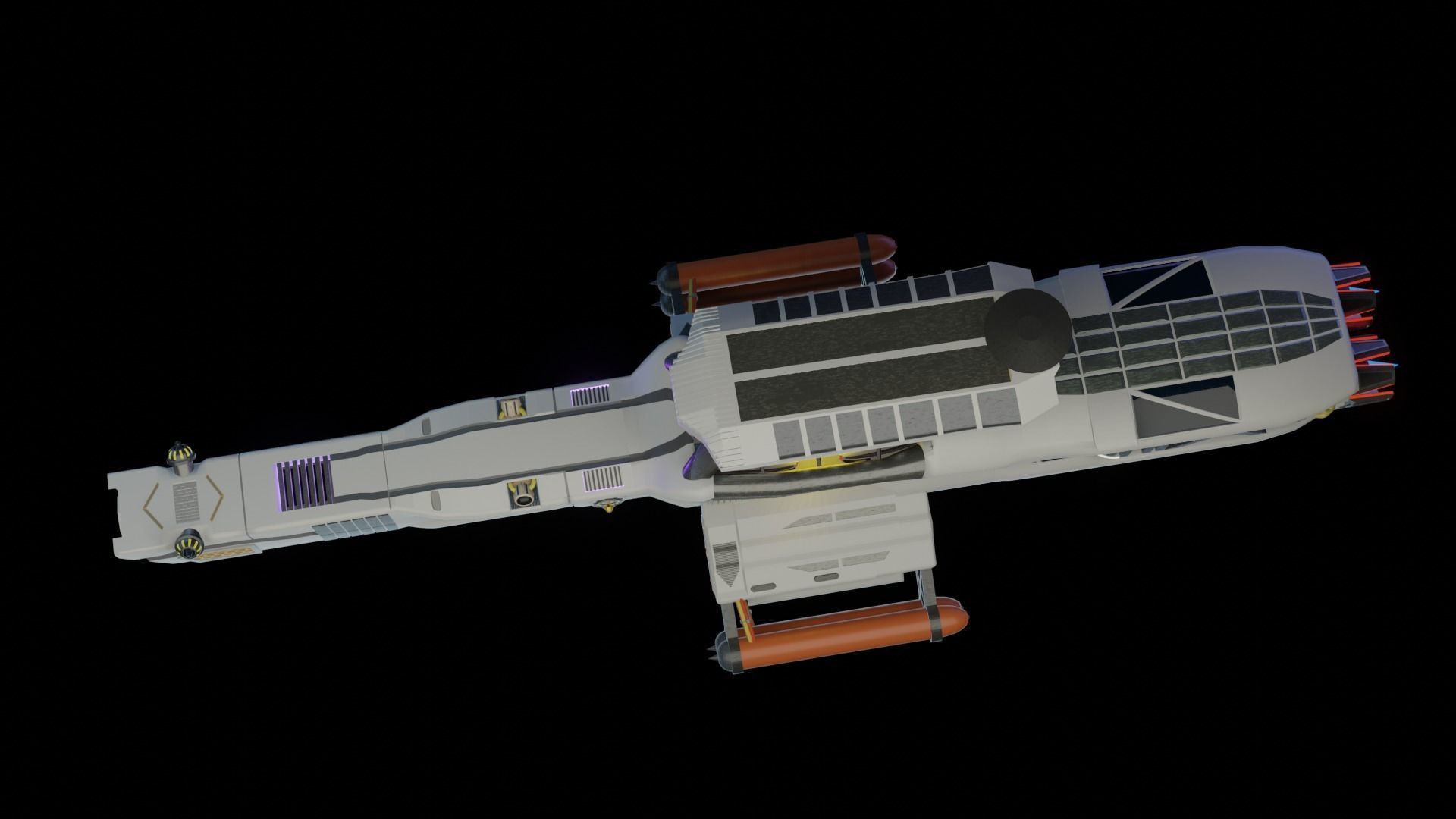 science spaceship 3D model_4