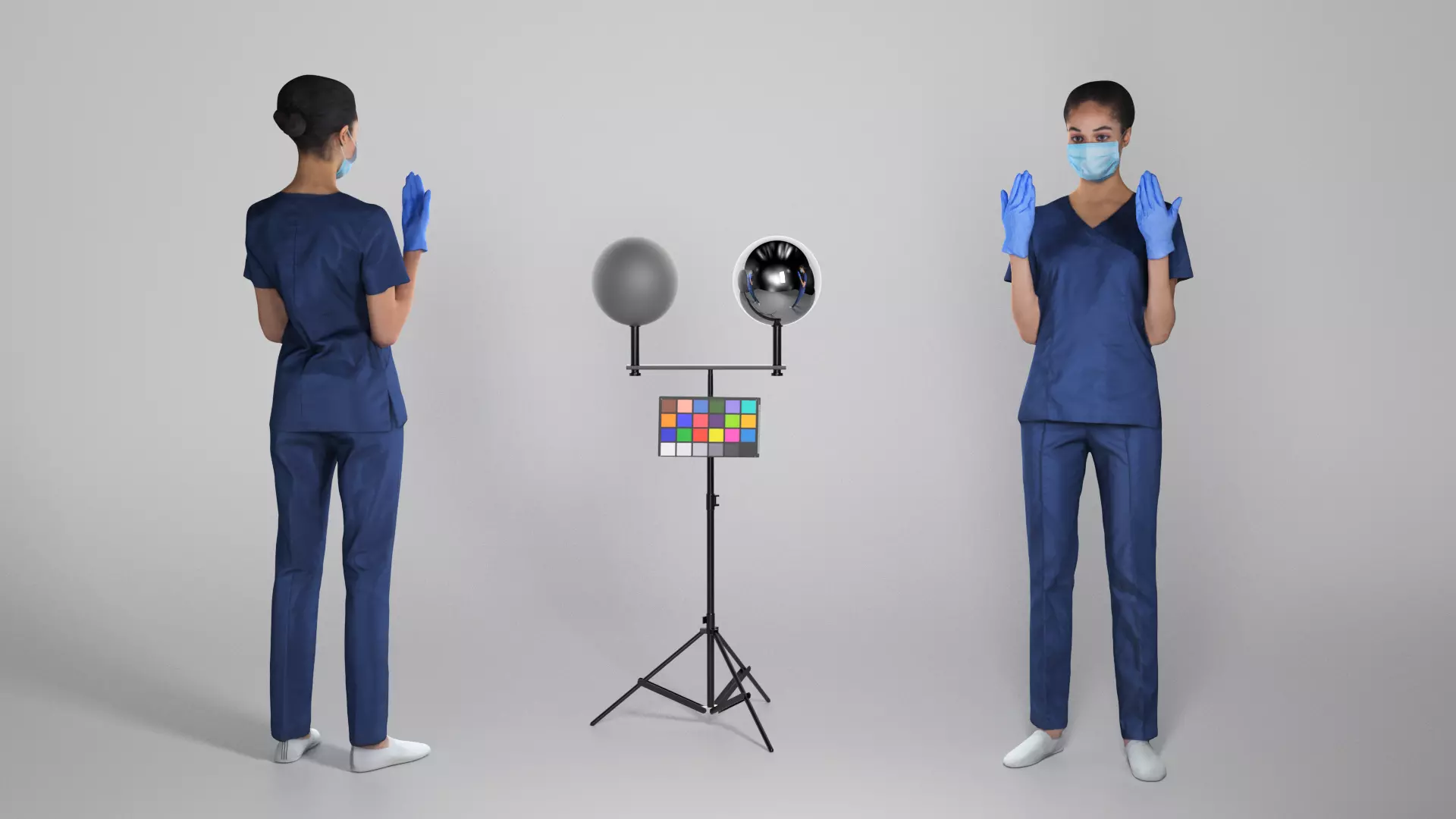 Young nurse in a sterile surgical mask and gloves 204 Low-poly 3D model_0