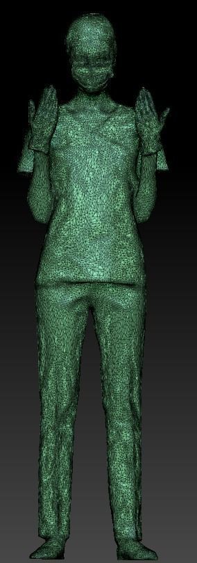 Young nurse in a sterile surgical mask and gloves 204 Low-poly 3D model_7