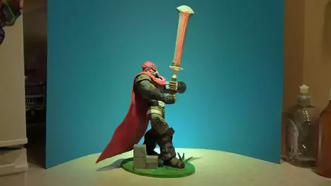 Ganondorf figurine holding sword 3D print model