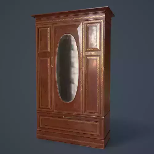 Rigged Wardrobe Low-poly 3D model