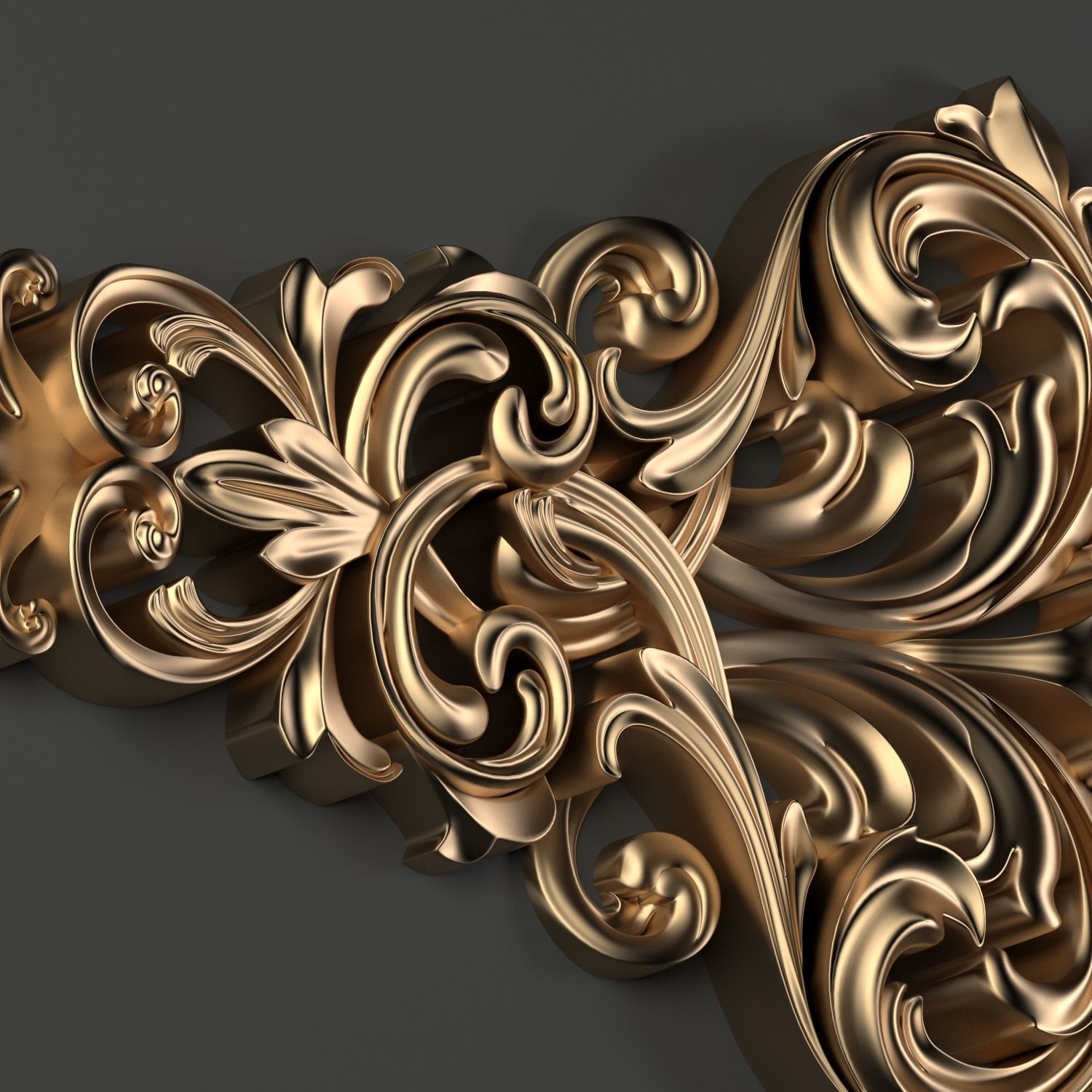 Decorative Floral Ornament-01 3D model_3