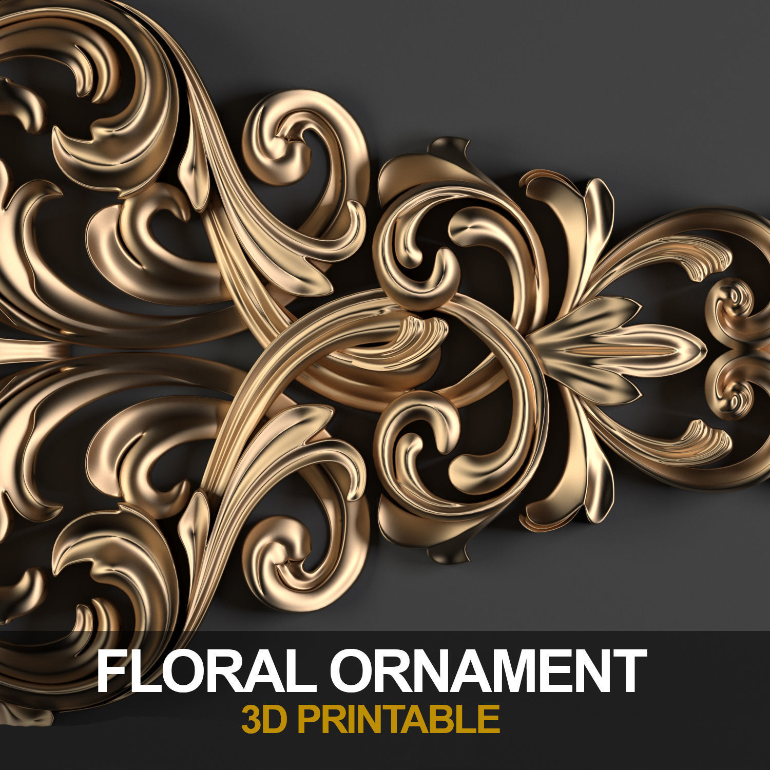 Decorative Floral Ornament-01 3D model_2