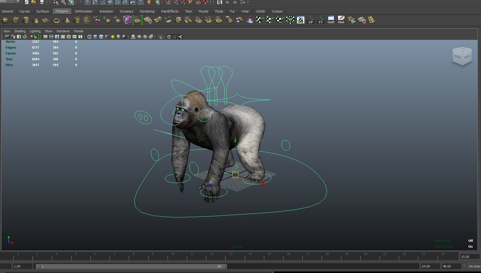 3D Model Gorilla Animated and Rigged Low-poly 3D model_15