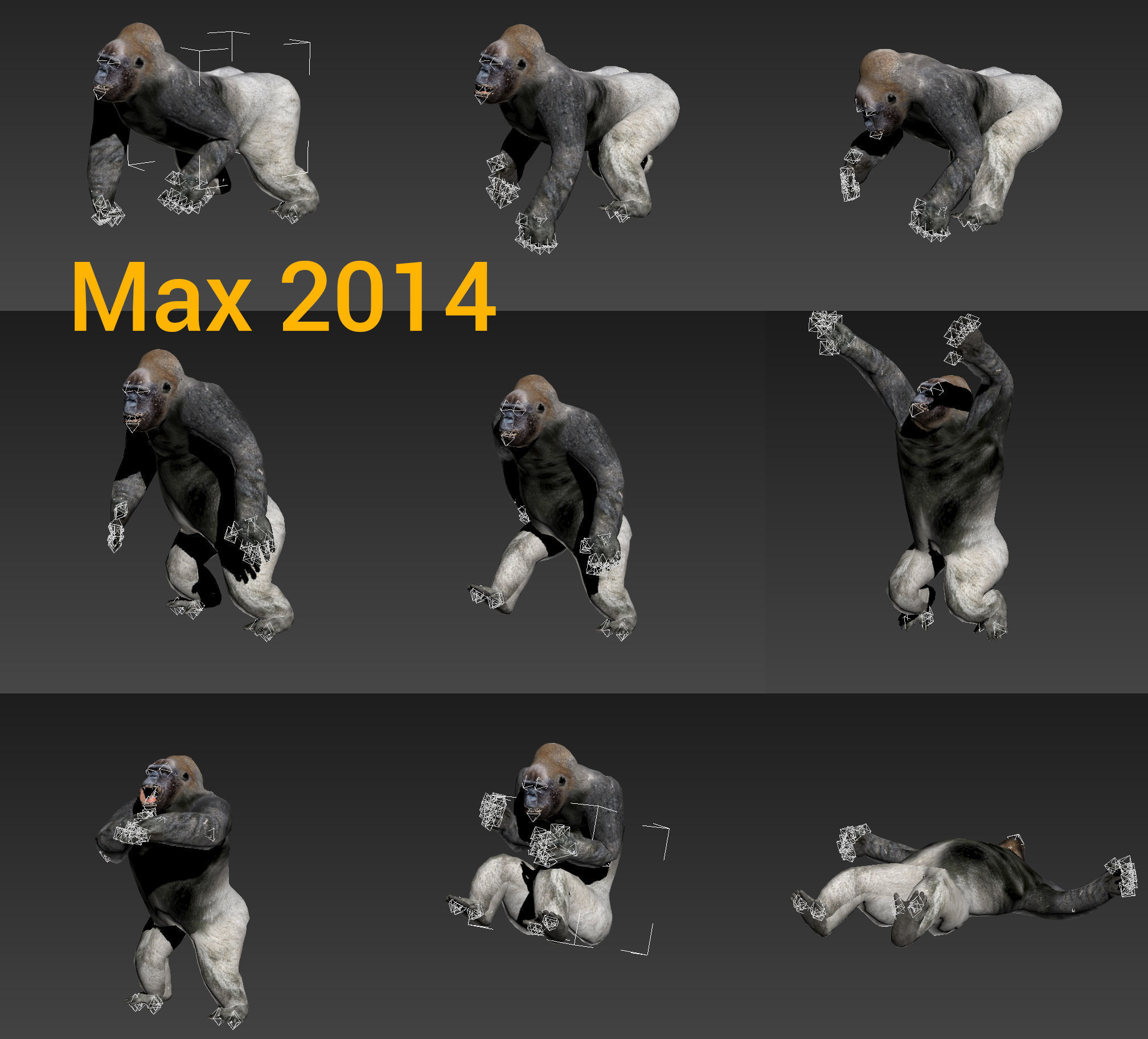 3D Model Gorilla Animated and Rigged Low-poly 3D model_17