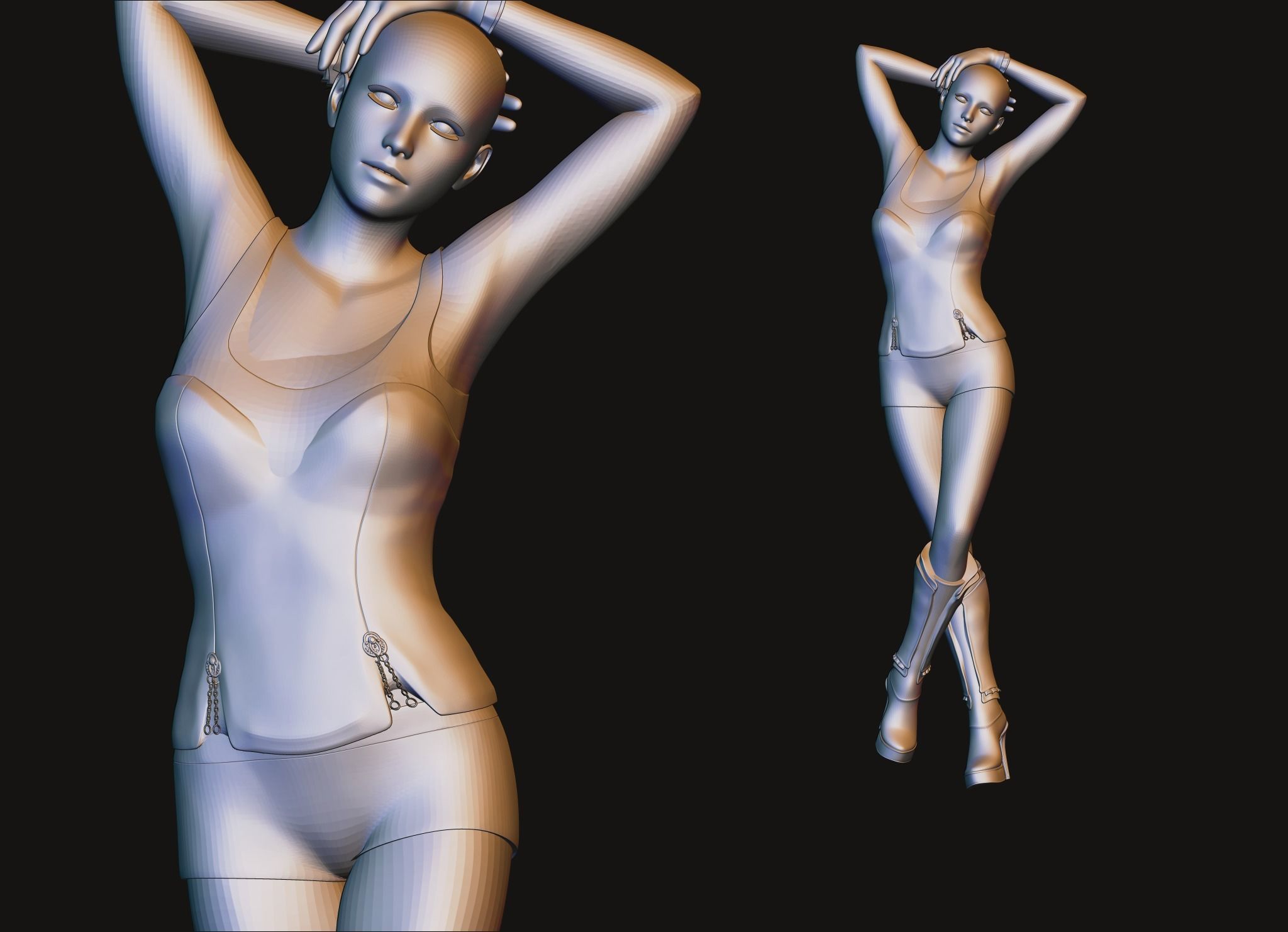 Sexy Posed Female High quality 3D print model_11