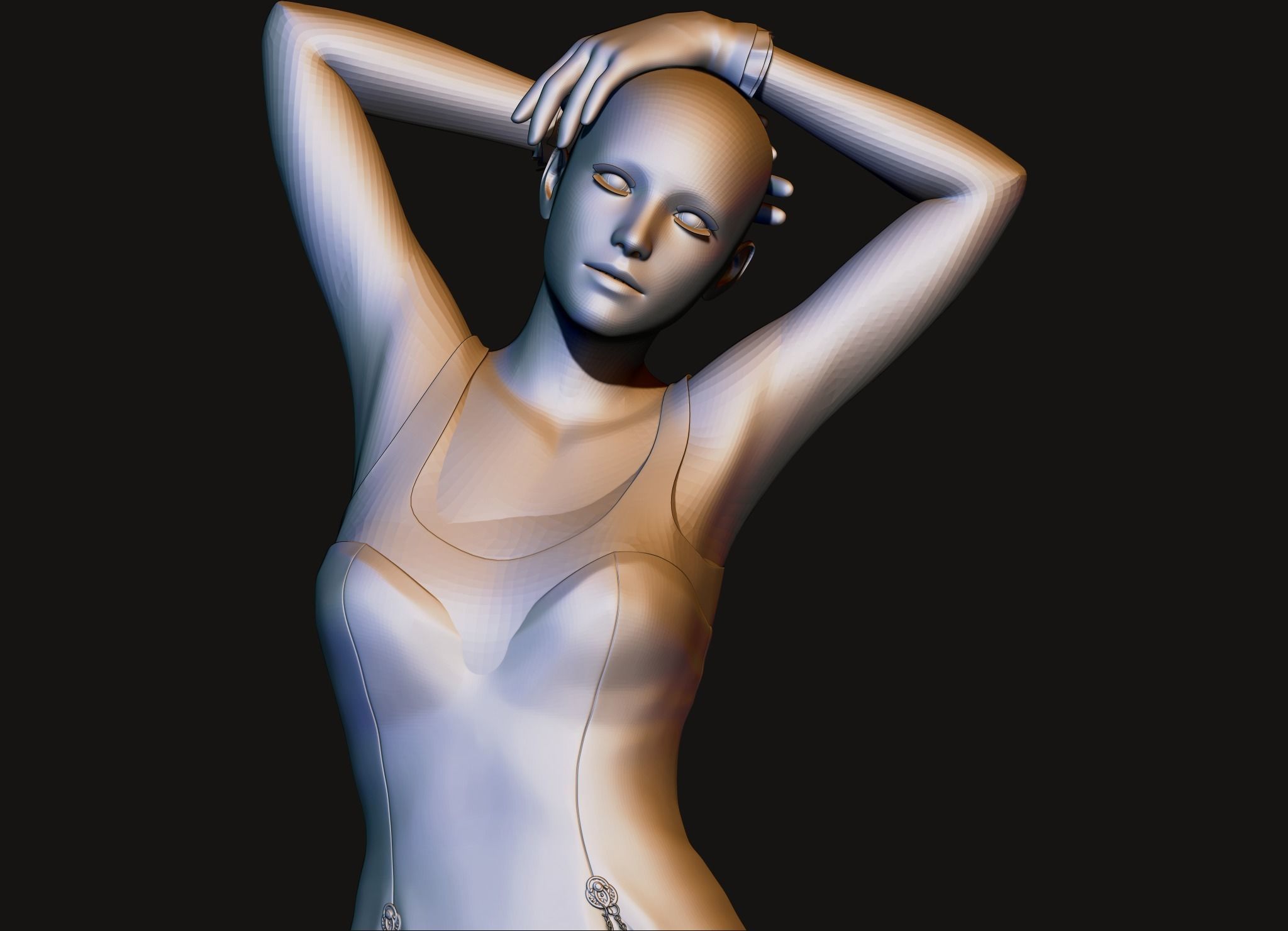 Sexy Posed Female High quality 3D print model_3