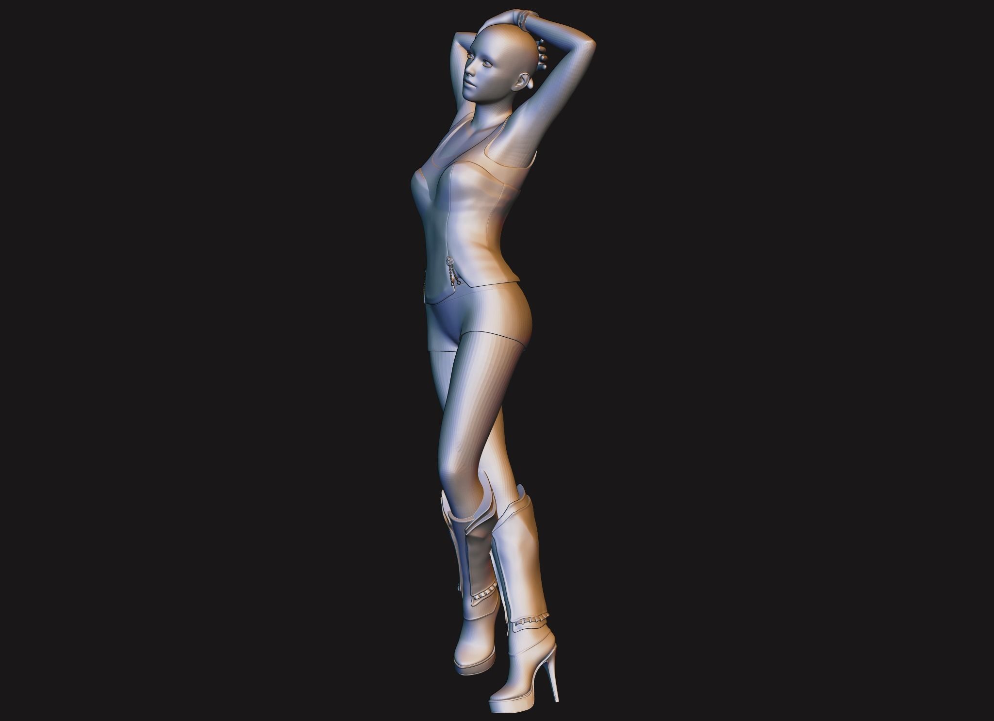 Sexy Posed Female High quality 3D print model_6