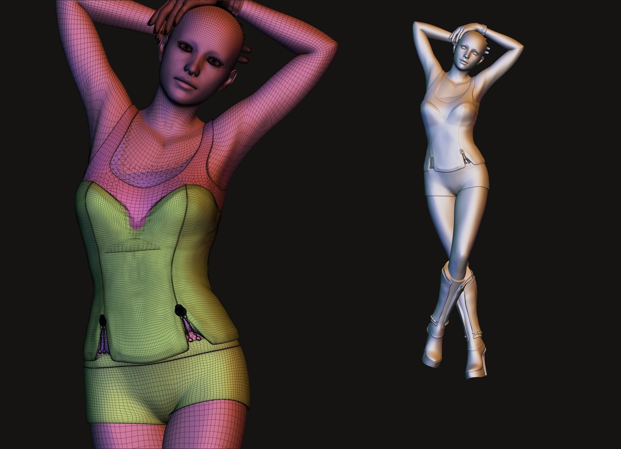 Sexy Posed Female High quality 3D print model_10