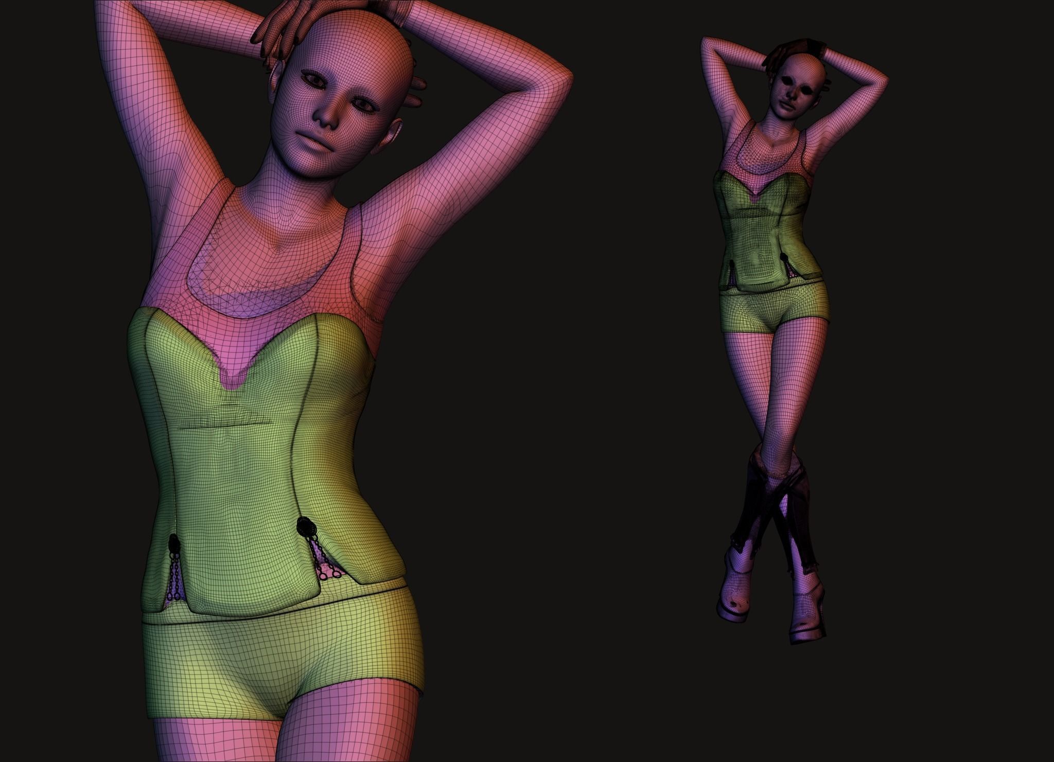 Sexy Posed Female High quality 3D print model_12