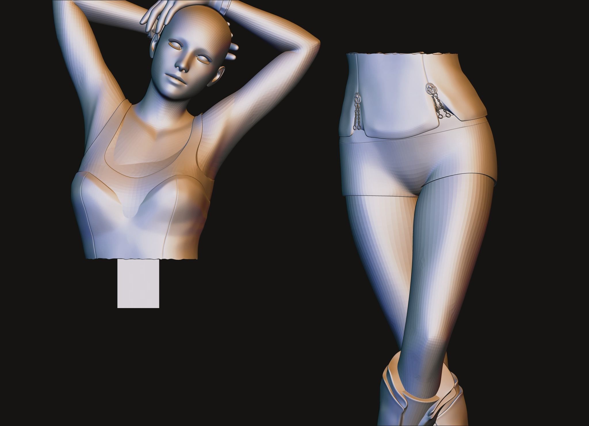Sexy Posed Female High quality 3D print model_9